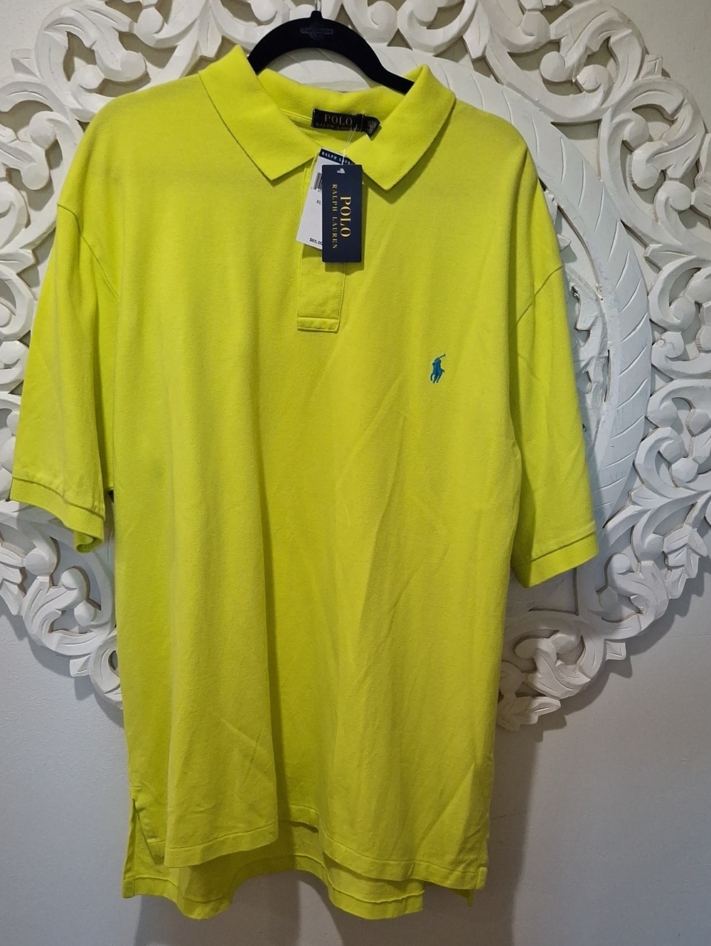 Polo by Ralph Lauren Neon Yellow Polo Shirt with Teal Pony